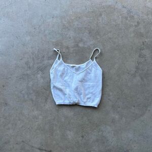 John Galt Brandy Melville White cotton crop top #croptop spaghetti strap Womens
